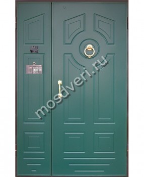 Двустворчатая стильная дверь с кнокером - купить от производителя Мосдвери Двустворчатая стильная дверь с кнокером