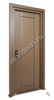 Входная дверь коричневого цвета с наличниками КДВ-002 - купить от производителя Мосдвери Входная дверь коричневого цвета с наличниками КДВ-002